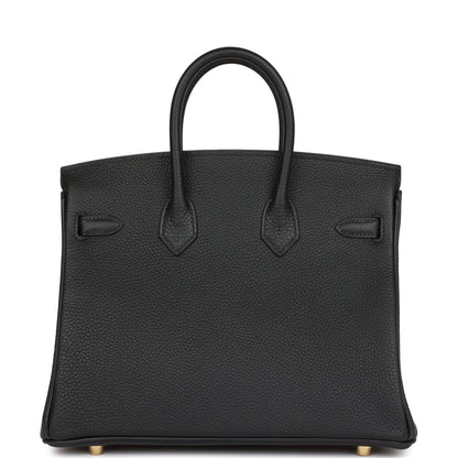 Hermes Birkin 25 Black Togo Gold Hardware