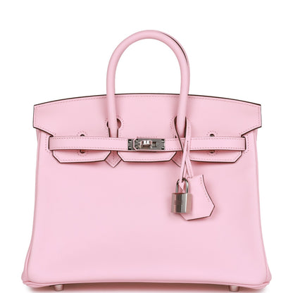 Hermes Birkin 25 Rose Sakura Swift Palladium Hardware