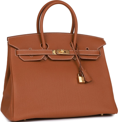 Hermes Birkin 35 Gold Togo Gold Hardware