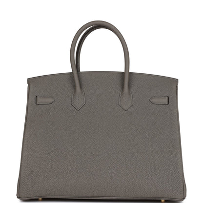 Hermes Birkin 35 Gris Meyer Togo Gold Hardware