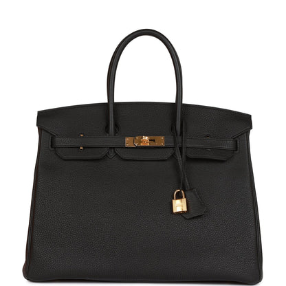 Hermes Birkin 35 Black Togo Gold Hardware