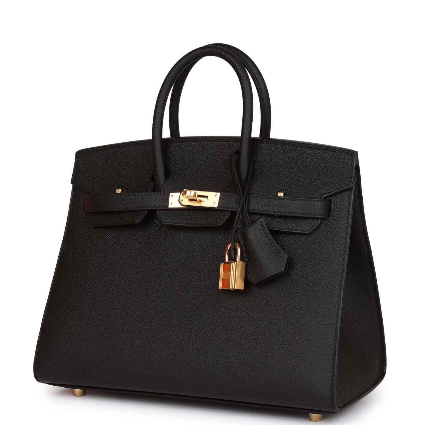 Hermes Birkin Sellier 25 Black Epsom Gold Hardware