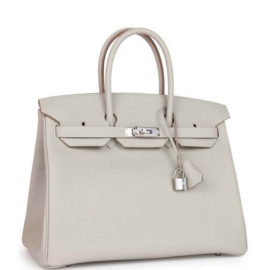 Hermes Birkin 35 Gris Perle Togo Palladium Hardware