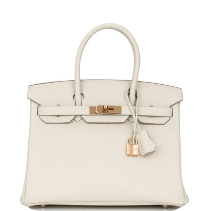 Hermes Birkin 30 Craie Togo Rose Gold Hardware