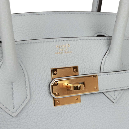 Hermes Birkin 30 Bleu Pale Clemence Gold Hardware