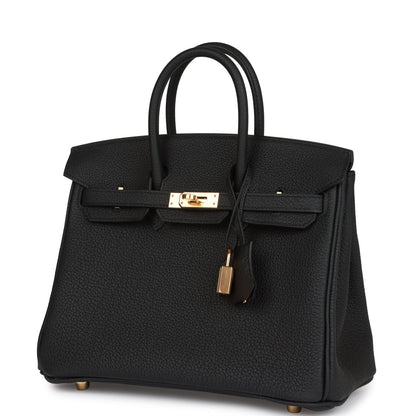 Hermes Birkin 25 Black Togo Gold Hardware