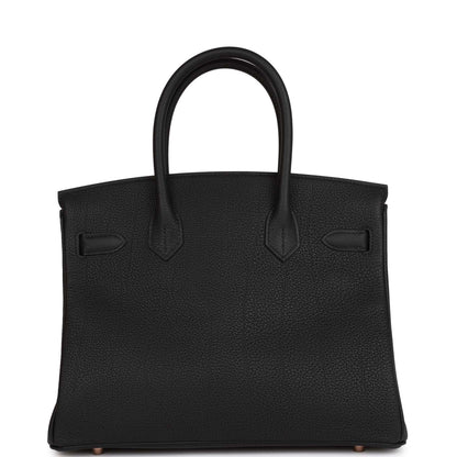 Hermes Birkin 30 Black Togo Rose Gold Hardware