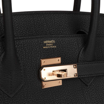 Hermes Birkin 30 Black Togo Rose Gold Hardware