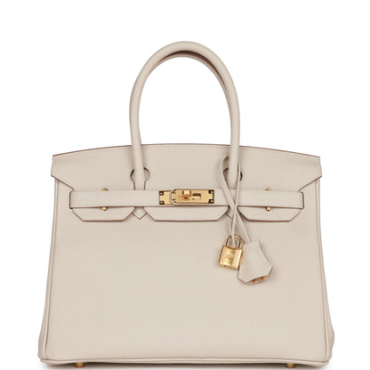 Hermes Birkin 30 Craie Togo Gold Hardware