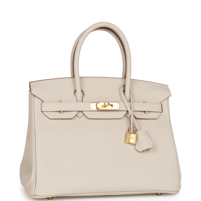 Hermes Birkin 30 Craie Togo Gold Hardware