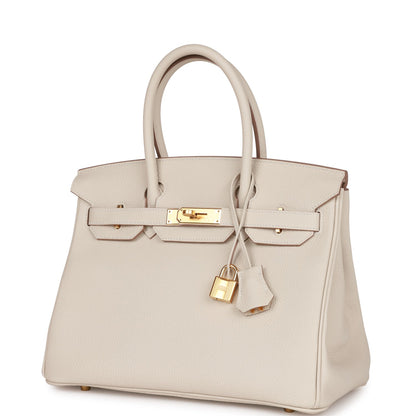 Hermes Birkin 30 Craie Togo Gold Hardware