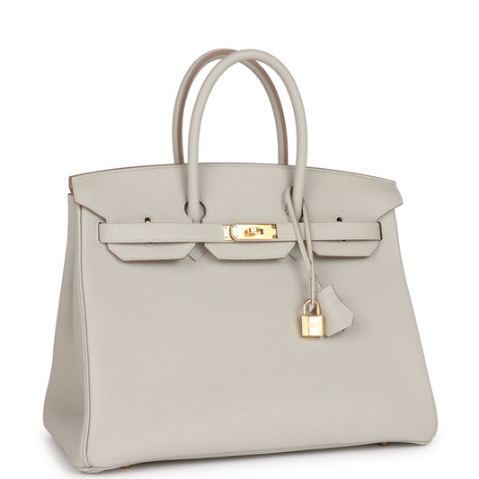 Hermes Birkin 35 Gris Perle Togo Gold Hardware