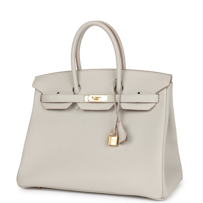 Hermes Birkin 35 Gris Perle Togo Gold Hardware