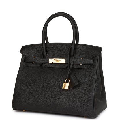 Hermes Birkin 30 Black Togo Gold Hardware