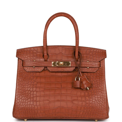 Hermes Birkin 30 Gold Matte Alligator Gold Hardware