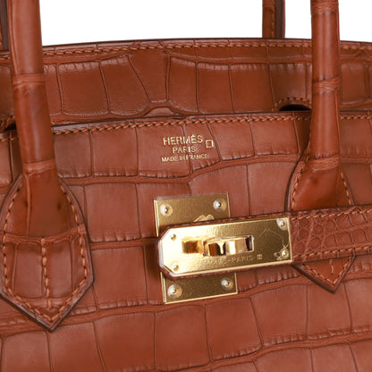 Hermes Birkin 30 Gold Matte Alligator Gold Hardware