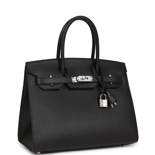 Hermes Birkin Sellier 30 Black Madame Palladium Hardware