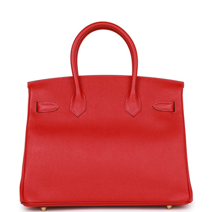 Hermes Birkin 30 Rouge Casaque Epsom Gold Hardware