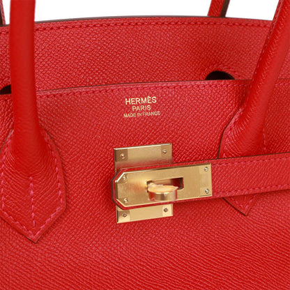 Hermes Birkin 30 Rouge Casaque Epsom Gold Hardware