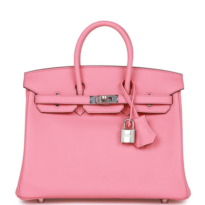 Hermes Birkin 25 Rose D'Ete Swift Palladium Hardware