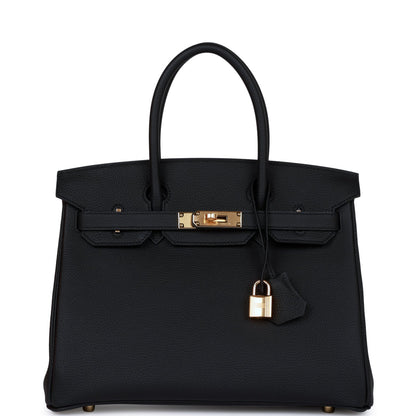 Hermes Birkin 30 Black Togo Gold Hardware