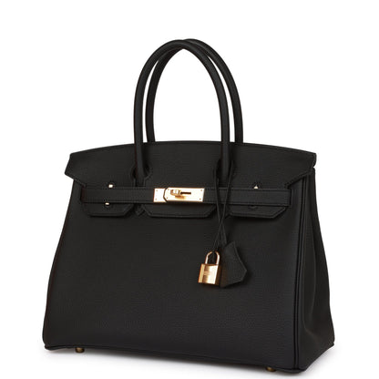 Hermes Birkin 30 Black Togo Gold Hardware