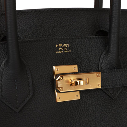 Hermes Birkin 30 Black Togo Gold Hardware