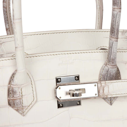 Hermes Birkin 30 Himalaya Niloticus Crocodile Palladium Hardware