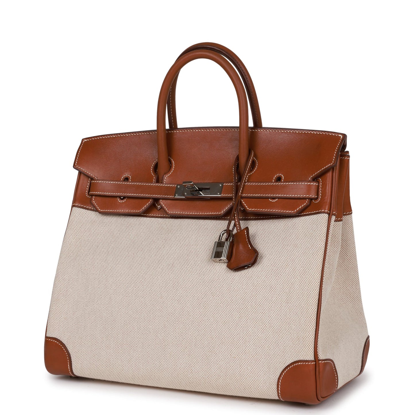 Hermes HAC Birkin 32 Toile and Barenia Palladium Hardware