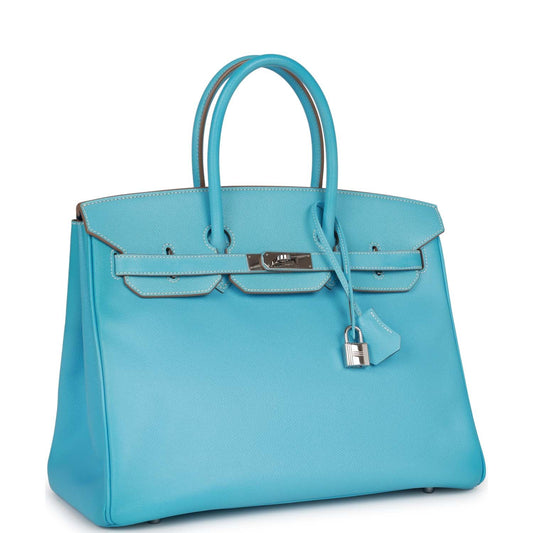 Hermes Birkin 35 Celeste Candy Epsom Palladium Hardware