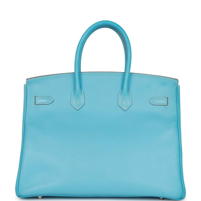 Hermes Birkin 35 Celeste Candy Epsom Palladium Hardware