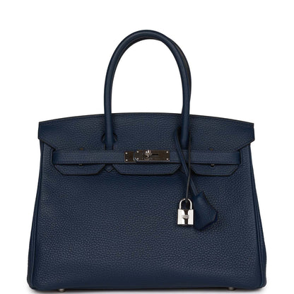 Hermes Birkin 30 Bleu Saphir Verso Togo Palladium Hardware