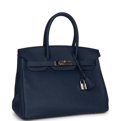 Hermes Birkin 30 Bleu Saphir Verso Togo Palladium Hardware