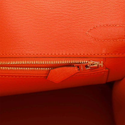 Hermes Birkin 30 Tangerine Ostrich Gold Hardware