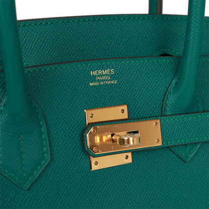 Hermes Birkin 30 Malachite Epsom Gold Hardware