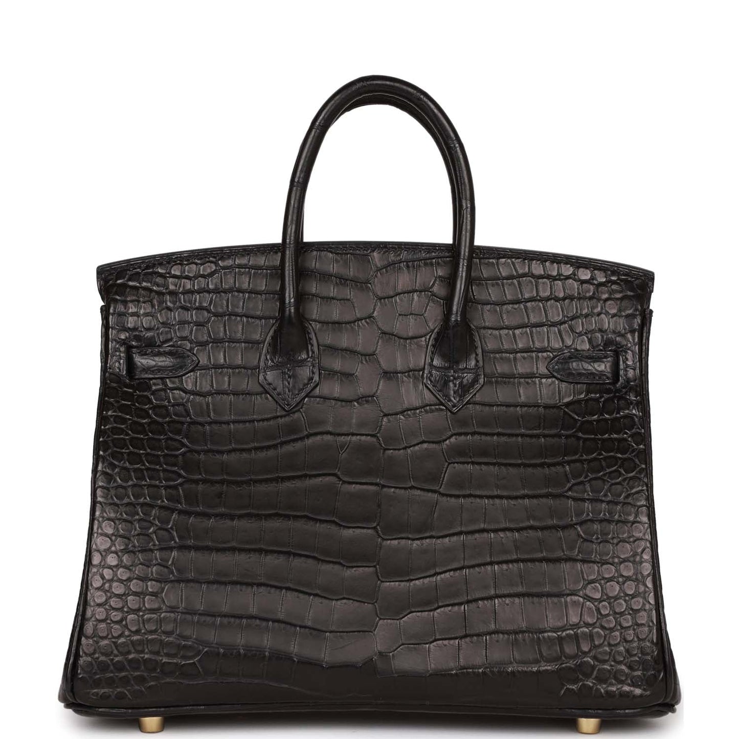 Hermes Birkin 25 Black Matte Porosus Crocodile Gold Hardware