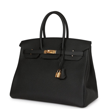 Hermes Birkin 35 Black Togo Gold Hardware