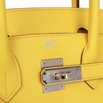 Hermes Birkin 30 Jaune de Naples Taurillon Novillo Palladium Hardware