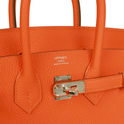 Hermes Birkin 25 Orange Minium Togo Palladium Hardware