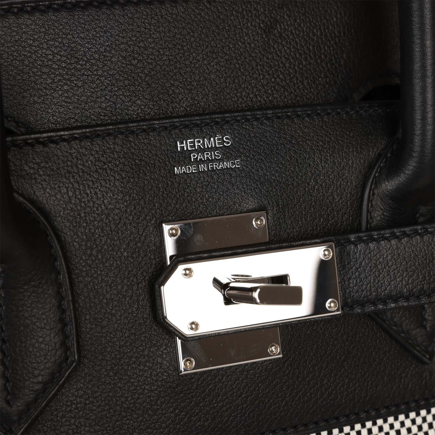 Hermes Birkin 40 HAC Black Evercolor and Toile Palladium Hardware