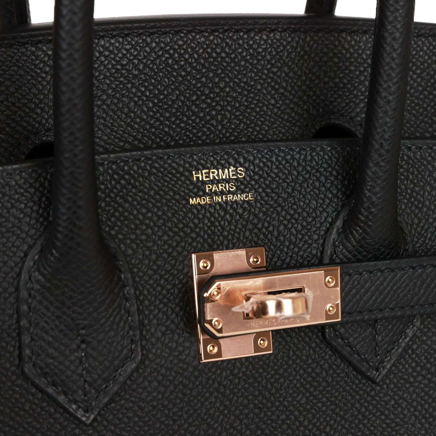 Hermes Birkin Sellier 25 Black Epsom Rose Gold Hardware