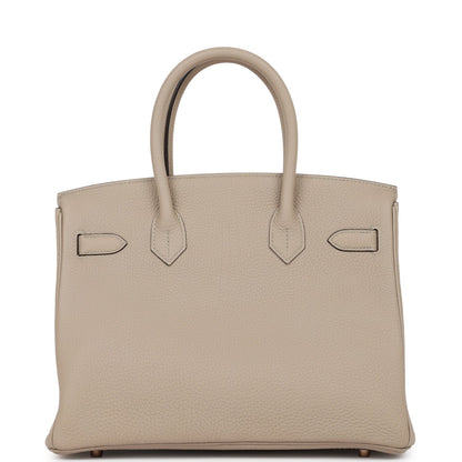 Hermes Birkin 30 Gris Tourterelle Togo Rose Gold Hardware