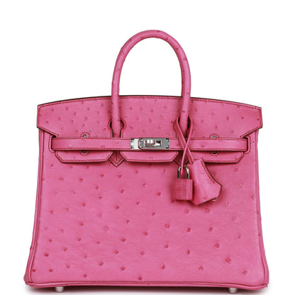 Hermes Birkin 25 Fuchsia Ostrich Palladium Hardware