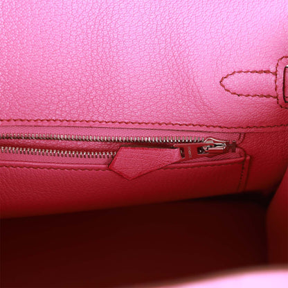 Hermes Birkin 25 Fuchsia Ostrich Palladium Hardware