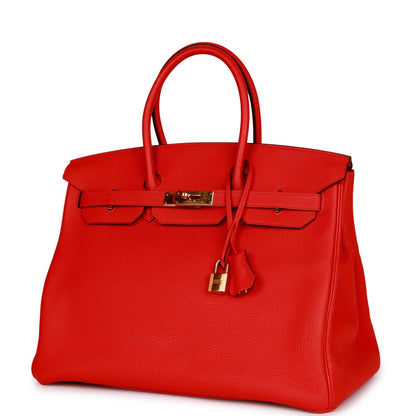 Hermes Birkin 35 Capucine Togo Gold Hardware