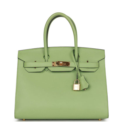 Hermes Birkin Sellier 30 Vert Criquet Epsom Gold Hardware