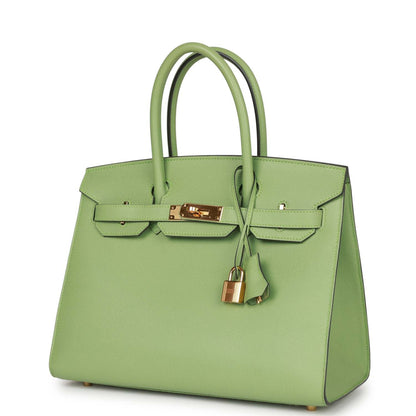 Hermes Birkin Sellier 30 Vert Criquet Epsom Gold Hardware