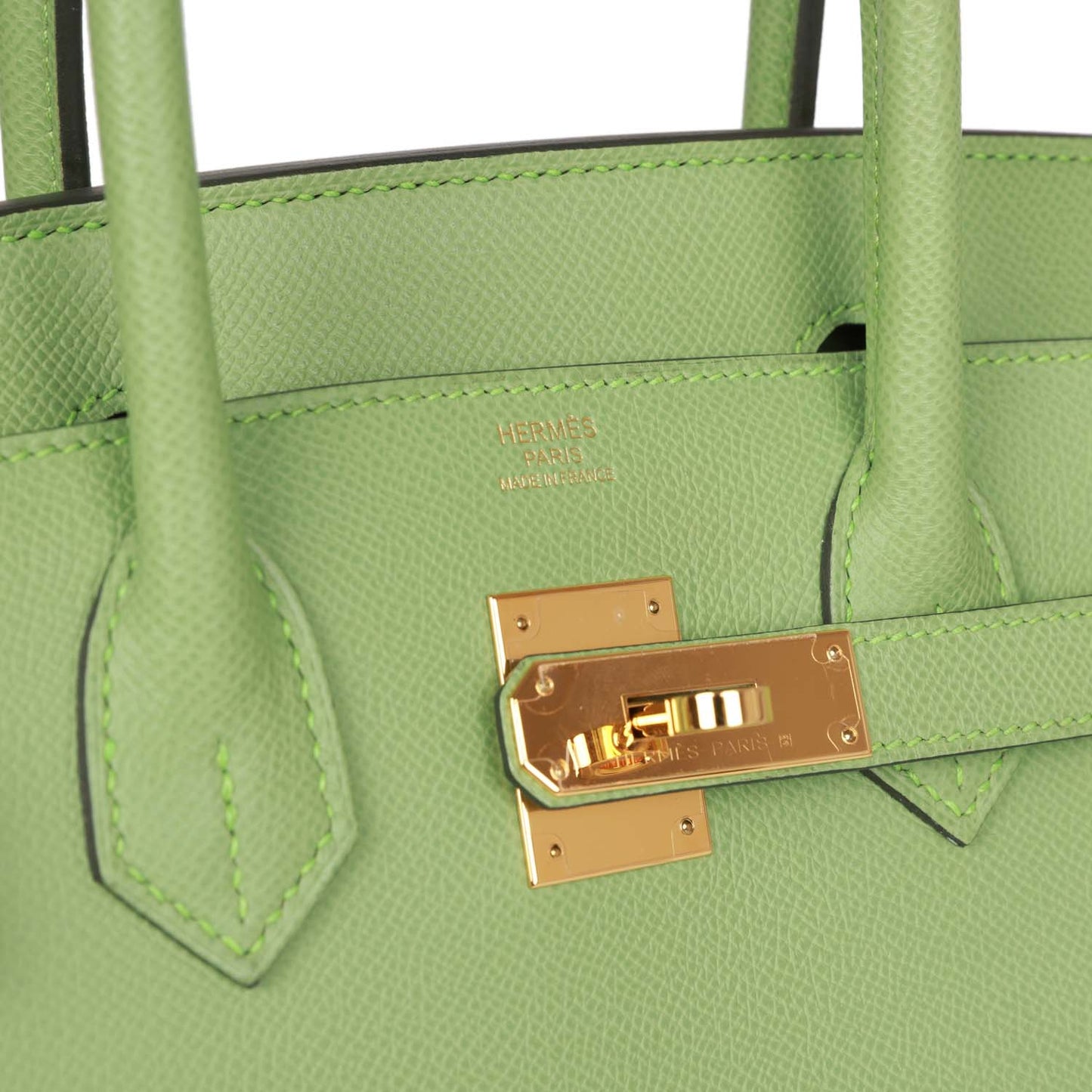 Hermes Birkin Sellier 30 Vert Criquet Epsom Gold Hardware