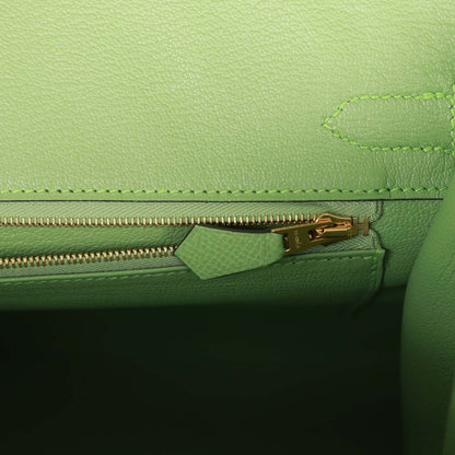 Hermes Birkin Sellier 30 Vert Criquet Epsom Gold Hardware