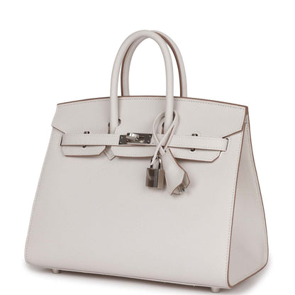 Hermes Birkin Sellier 25 Gris Pale Epsom Palladium Hardware